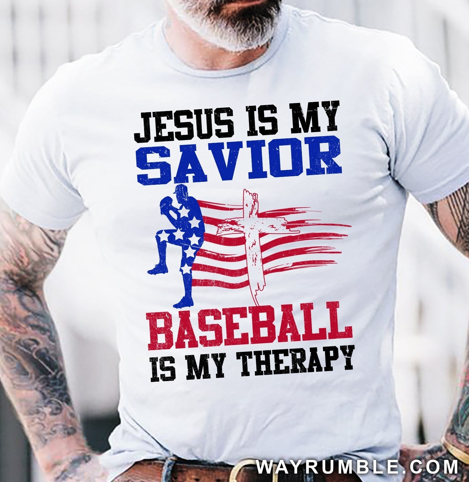 Pitcher, Jesus is my savior, Baseball is my therapy – Jesus, Baseball T Shirt