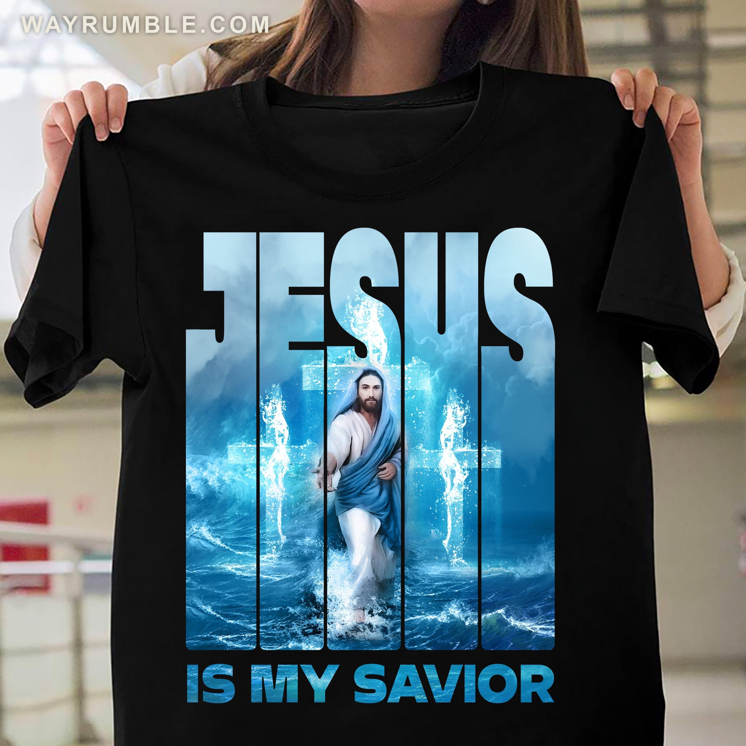Jesus walking on water, Jesus is my savior – Jesus T Shirt