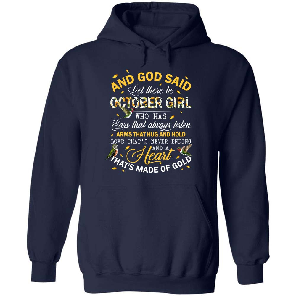 October queen – And god said let there be October girl T Shirt