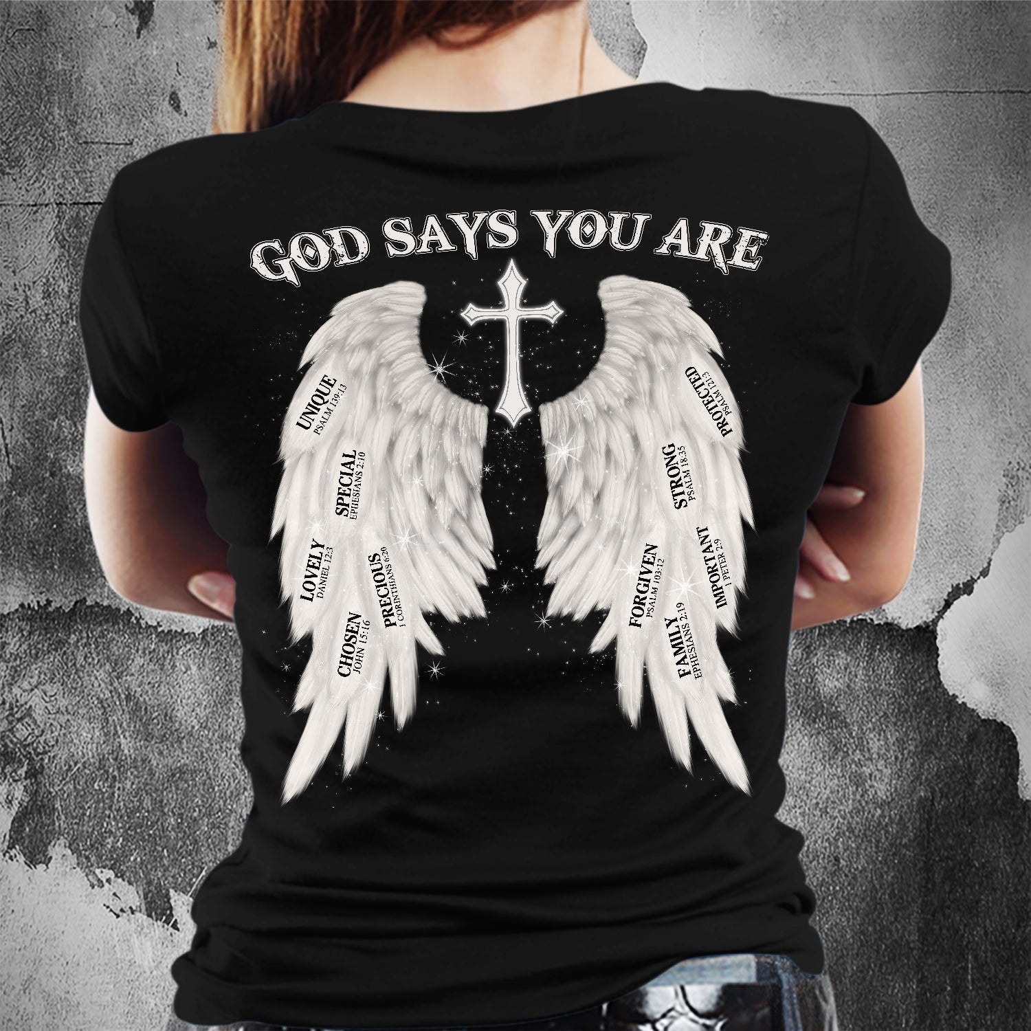 Cross wing- God says you are – Jesus Back-printed T Shirt