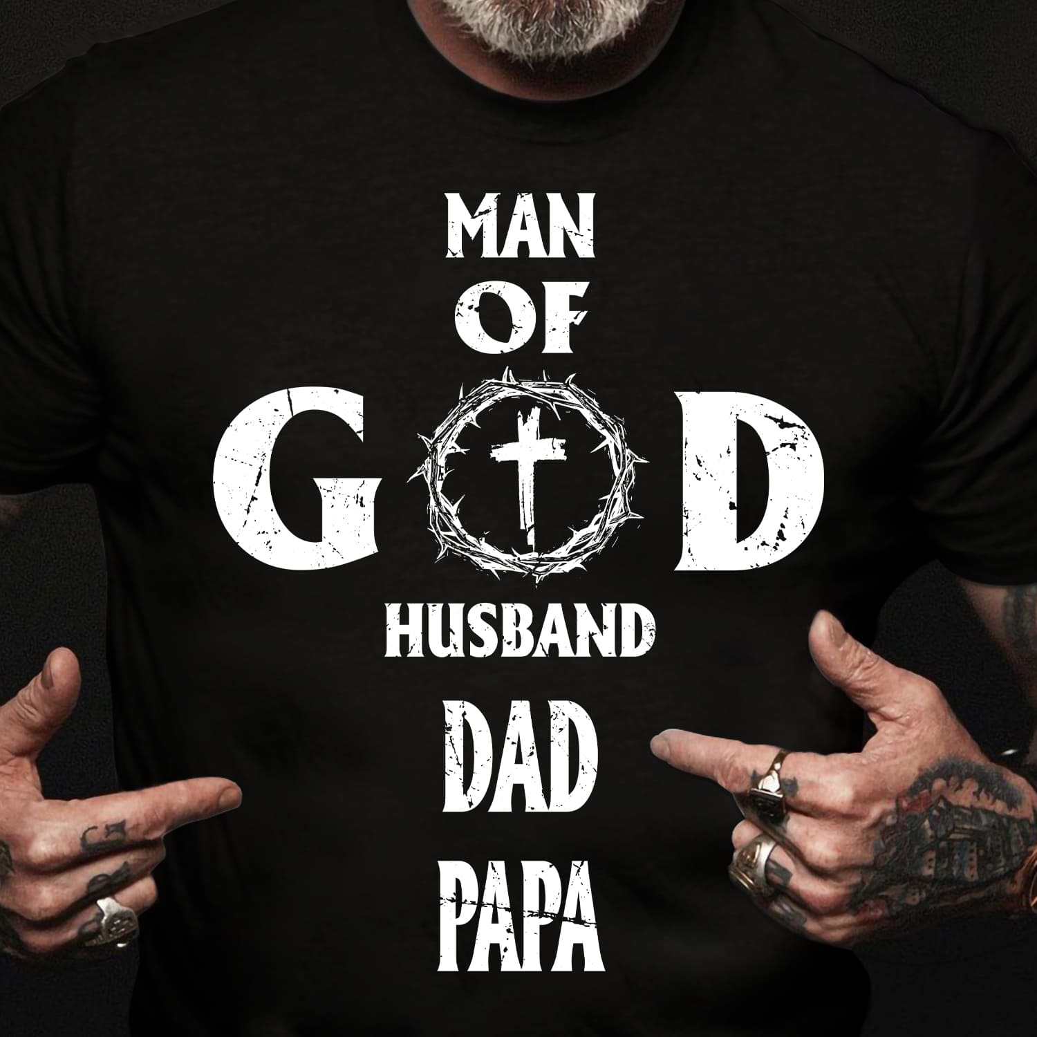 Man of God, husband, dad, papa – Jesus T Shirt